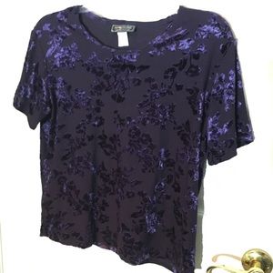 💙Vintage 90s Floral Velvet Tee💙